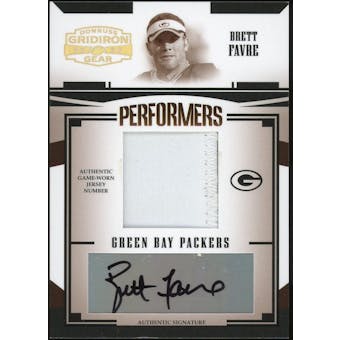 2005 Donruss Gridiron Gear Performers Jerseys Numbers Autographs #P4 Brett Favre #10 (Reed Buy)