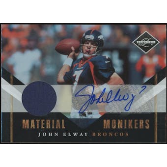 2010 Limited Material Monikers #29 John Elway Autograph #/50 (Reed Buy)