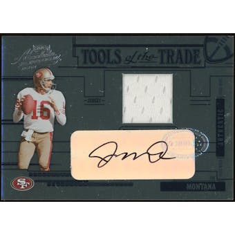 2005 Absolute Tools of the Trade Material Blue #TT45 Joe Montana Autograph #/50 (Reed Buy)