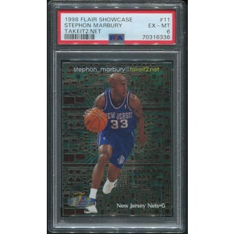 1998/99 Flair Showcase Basketball #11 Stephon Marbury takeit2.net #0761/1000 PSA 6 (EX-MT)