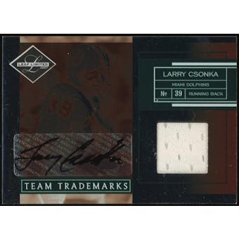 2007 Leaf Limited Team Trademarks Autograph Materials #TT36 Larry Csonka #/25 (Reed Buy)