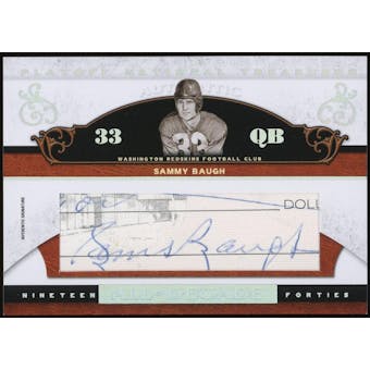 2007 National Treasures All Decade Signature Cuts #ADSB Sammy Baugh Autograph #/50 (Reed Buy)