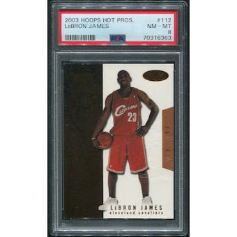 2003/04 Hoops Hot Prospects Basketball #112 LeBron James Rookie #0467/1000 PSA 8 (NM-MT)
