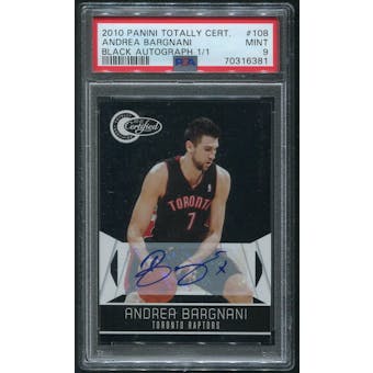 2010/11 Totally Certified Basketball #108 Andrea Bargnani Black Auto #1/1 PSA 9 (MINT)