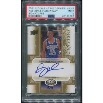 2011 Upper Deck All Time Greats Basketball #AGSAH1 Anfernee Hardaway Signatures Auto #15/15 PSA 9 (MINT)
