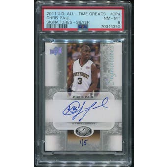 2011 Upper Deck All Time Greats Basketball #AGSCP4 Chris Paul Silver Signatures Auto #1/5 PSA 8 (NM-MT)