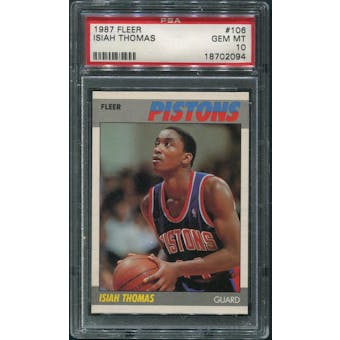 1987/88 Fleer Basketball #106 Isiah Thomas PSA 10 (GEM MT)