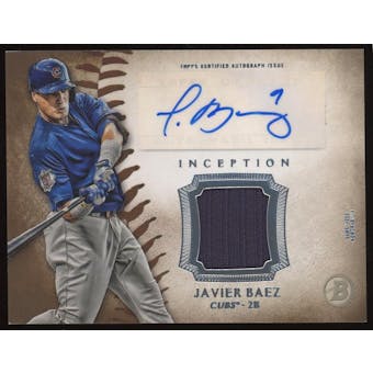 2015 Bowman Inception Baseball #IAR-JBA Javier Baez Patch Auto (Reed Buy)