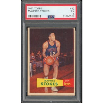 1957/58 Topps #42 Maurice Stokes RC PSA 5 *0529 (Reed Buy)