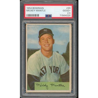 1954 Bowman #65 Mickey Mantle PSA 2.5 *4026 (Reed Buy)