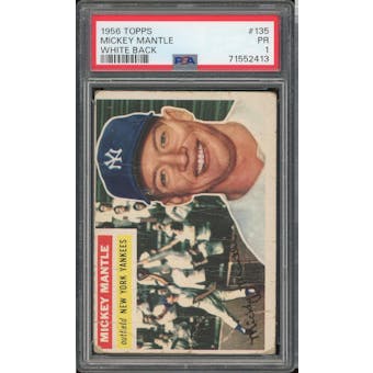 1956 Topps #135 Mickey Mantle WB PSA 1 *2413 (Reed Buy)