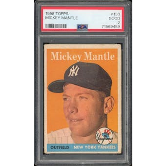 1958 Topps #150 Mickey Mantle PSA 2 *9489 (Reed Buy)