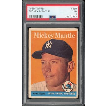 1958 Topps #150 Mickey Mantle PSA 1 *9487 (Reed Buy)