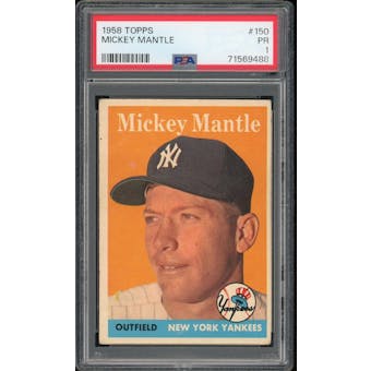 1958 Topps #150 Mickey Mantle PSA 1 *9488 (Reed Buy)