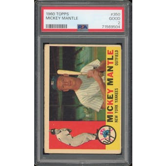 1960 Topps #350 Mickey Mantle PSA 2 *9504 (Reed Buy)