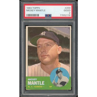 1963 Topps #200 Mickey Mantle PSA 2 *2118 (Reed Buy)