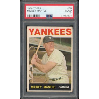 1964 Topps #50 Mickey Mantle PSA 2 *3831 (Reed Buy)