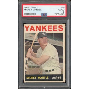 1964 Topps #50 Mickey Mantle PSA 2 *3827 (Reed Buy)