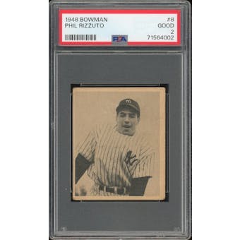 1948 Bowman #8 Phil Rizzuto RC PSA 2 *4002 (Reed Buy)