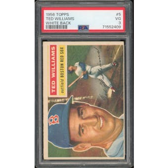1956 Topps #5 Ted Williams WB PSA 3 *2409 (Reed Buy)
