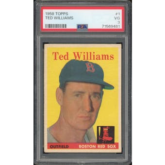 1958 Topps #1 Ted Williams PSA 3 *9481 (Reed Buy)