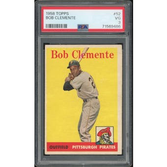 1958 Topps #52 Roberto Clemente PSA 3 *9486 (Reed Buy)