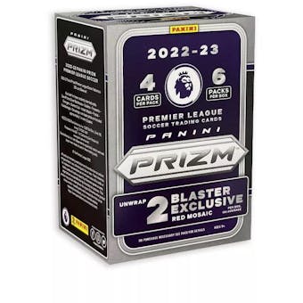 2022/23 Panini Prizm Premier League EPL Soccer 6-Pack Blaster Box (Lot of 6) (Red Mosaic Prizms!)