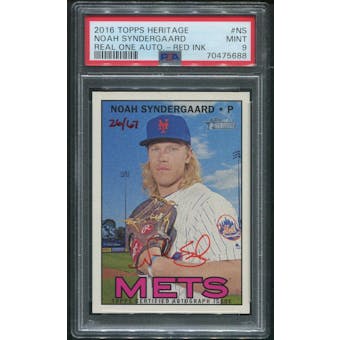 2016 Topps Heritage Baseball #ROANS Noah Syndergaard Real One Red Ink Auto #26/67 PSA 9 (MINT)