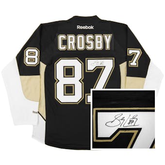 Sidney Crosby Autographed Pittsburgh Penguins Black Jersey (Frameworth)