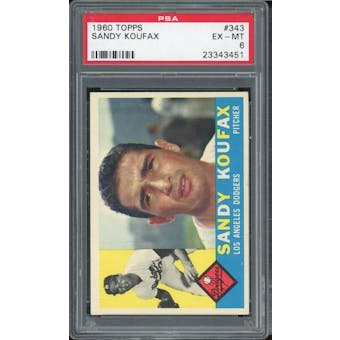 1960 Topps #343 Sandy Koufax PSA 6 *3451 (Reed Buy)