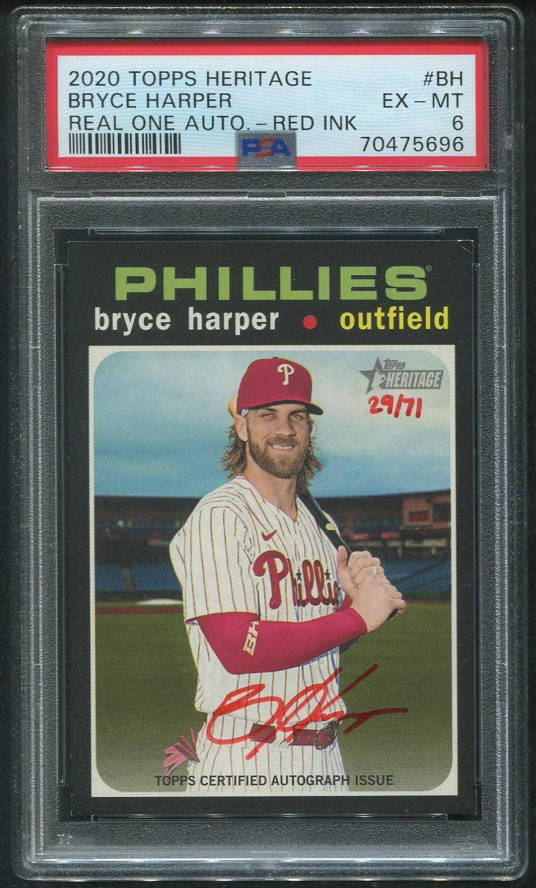 bryce harper signed baseball card