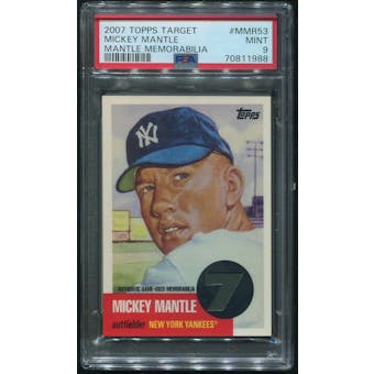 2007 Topps Target Factory Set Baseball #MMR53 Mickey Mantle 53T Jersey PSA 9 (MINT)