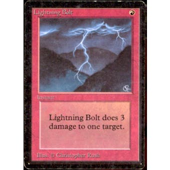 Magic the Gathering Beta Lightning Bolt HEAVILY PLAYED (HP)