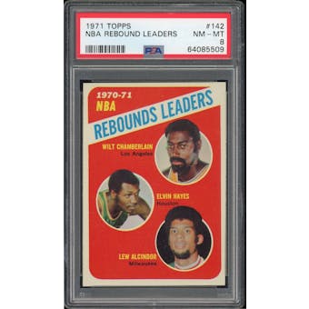 1971/72 Topps #142 NBA Rebound Leaders PSA 8 *5509 (Reed Buy)