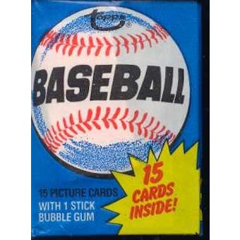 1980 Topps Baseball Wax Pack