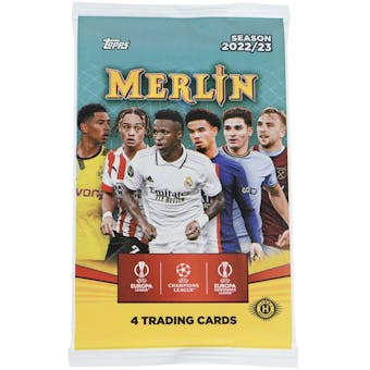 2022/23 Topps UEFA Club Competitions Merlin Chrome Soccer Hobby Pack