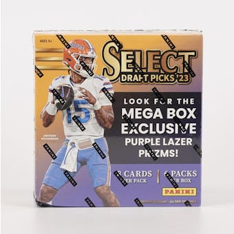 2023 Panini Select Draft Picks Football Mega Box (Purple Lazer Prizms!)