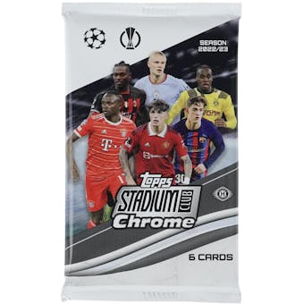 2022/23 Topps Stadium Club Chrome UEFA Club Competitions Soccer Hobby Pack