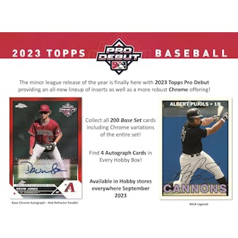 2023 Topps Pro Debut Baseball Hobby Box (Presell)