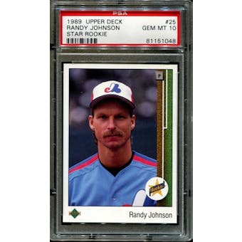 1989 Upper Deck Baseball #25 Randy Johnson Rookie PSA 10 (GEM MT) *1048