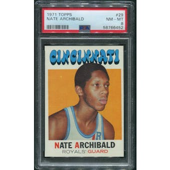 1971/72 Topps Basketball #29 Nate Archibald Rookie PSA 8 (NM-MT)