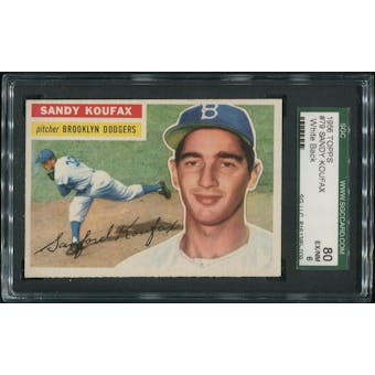 1956 Topps Baseball #79 Sandy Koufax White Back SGC 6 (EX/NM)