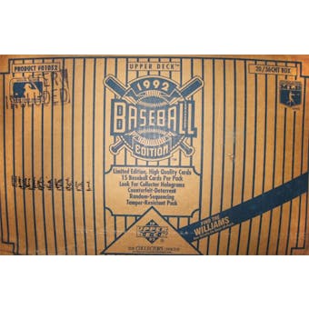 1992 Upper Deck Low # Baseball Hobby 20-Box Case