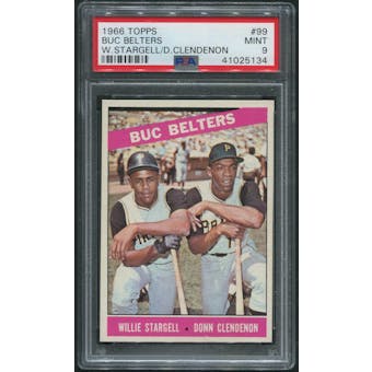 1966 Topps Baseball #99 Buc Belters Willie Stargell Donn Clendenon PSA 9 (MINT)