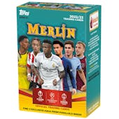 2022/23 Topps UEFA Club Competitions Merlin Chrome Soccer 8-Pack Blaster Box