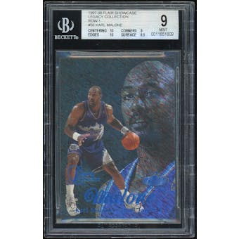 1997/98 Flair Showcase Legacy Collection Row 1 #56 Karl Malone #/100 BGS 9 (10,10,9,8.5) *1809 (Reed Buy)
