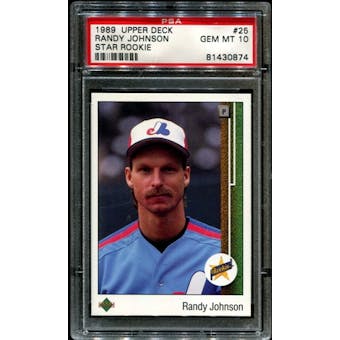 1989 Upper Deck Baseball #25 Randy Johnson Rookie PSA 10 (GEM MT) *0874
