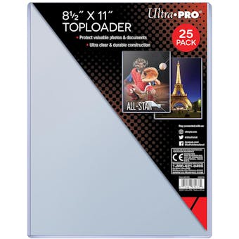 Ultra Pro 8 1/2x11 Toploaders (25 Count Pack)