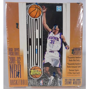 2001/02 Topps High Topps Basketball Hobby Box (slight tear) (Reed Buy)