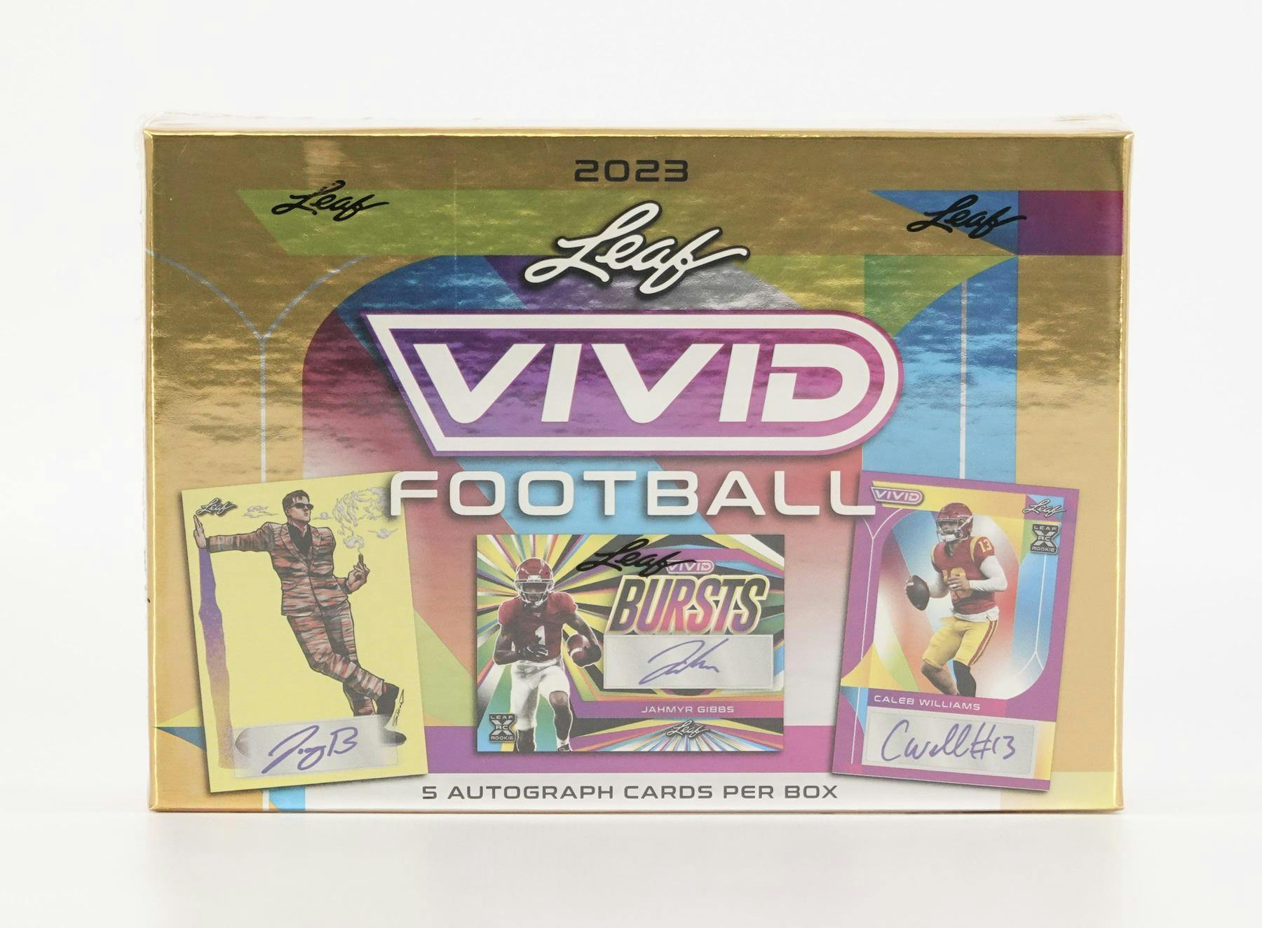 2023 Leaf Vivid Football Hobby Box DA Card World